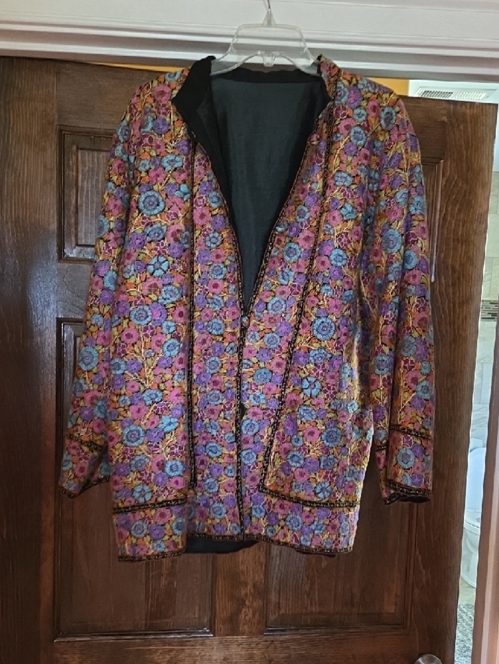 Colorful Embroidered Button Jacket Detail - Picture 7 of 8